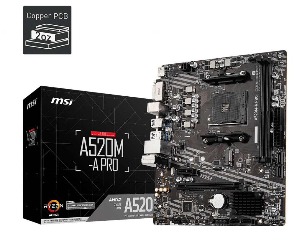 MSI AMD A520M-A PRO AM4 DDR4 