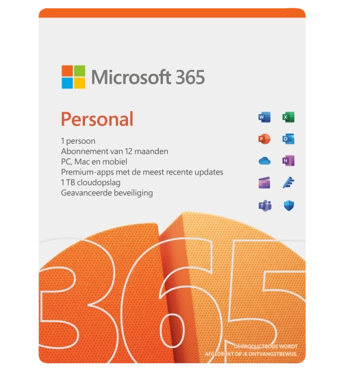 Microsoft 365 Personal 5 PC/Mac 1 jaar