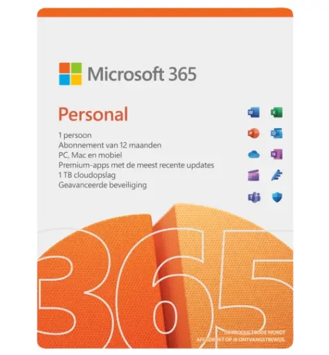 Microsoft 365 Personal 5 PC/Mac 1 jaar